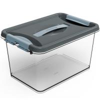 Контейнер д/хранения Клик 10л темно-серый с защелками С274СЕР Контейнер д/хранения Клик 10л темно-серый с защелками С274СЕР