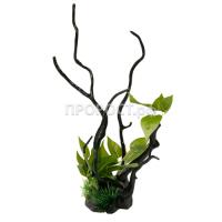 Грот Decor 223 Коряга с растением 30*24*34см 