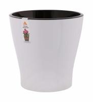 Кашпо Лея 5л белый со вставкой/М7930 Кашпо Лея 5л белый со вставкой/М7930