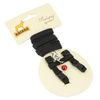 Комплект нейлон д/грыз.(поводок 10мм*120см шлейка с бубенчиком 10мм)черный 01210012-07/Каскад