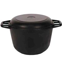 Кастрюля 6л чугунная с крышкой-сковородой  Кастрюля 6л чугунная с крышкой-сковородой