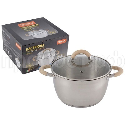 Кастрюля 4,5л Fortuna нерж.сталь с крышкой ручки силиконовые Кастрюля 4,5л Fortuna нерж.сталь с крышкой ручки силиконовые