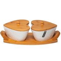 Набор банок 550мл Роза (2шт) на подставке 193-48017 Набор банок 550мл Роза (2шт) на подставке 193-48017