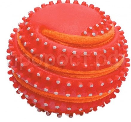 Игрушка для собак крупных пород Мяч виниловый шипованный с меховой полосой11см/C2397 Игрушка для собак крупных пород Мяч виниловый шипованный с меховой полосой11см/C2397