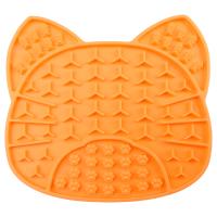 Коврик лизательный д/животных силикон Кот оранжевый 18*16,5*8см/30241017/Триол