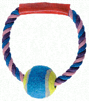 Игрушка для собак Аппорт веревочный кольцо с ручкой и мячом/C2298 Игрушка для собак Аппорт веревочный кольцо с ручкой и мячом/C2298