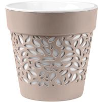 Кашпо Блоссом 8,3л пралине с вставкой КШ-0537 /6шт/ПП