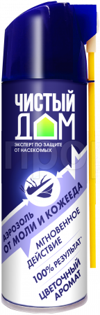 Чистый Дом аэрозоль от моли и кожееда 150мл Чистый Дом аэрозоль от моли и кожееда 150мл