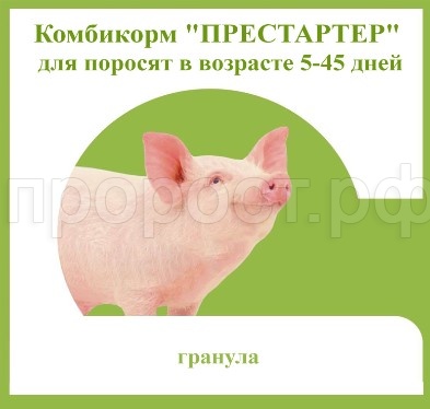 Комбикорм для поросят Престартер от 5-45 дней гранулы 25кг Комбикорм для поросят Престартер от 5-45 дней гранулы 25кг