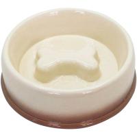 Миска керамика Косточка для медленного поедания 680мл бежевая/МКР270/Евро