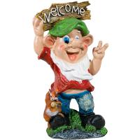 Гном с табличкой Welcom и белкой 42х25х17см 16794 Гном с табличкой Welcom и белкой 42х25х17см 16794