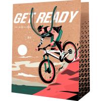 Пакет подарочный 18*23*10см "Get ready" крафт MESHU/MS_52235/Рельеф Пакет подарочный 18*23*10см "Get ready" крафт MESHU/MS_52235/Рельеф