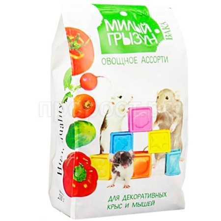 Корм для декоративных крыс и мышей Овощное ассорти ВАКА High Quality Милый грызун 200гр Корм для декоративных крыс и мышей Овощное ассорти ВАКА High Quality Милый грызун 200гр