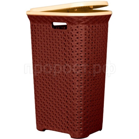 Корзина для белья 55л Плетенка угловая с крышкой шоколадный  16021 Корзина для белья 55л Плетенка угловая с крышкой шоколадный  16021