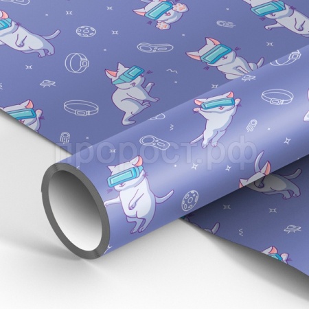 Упаковочная бумага 70*100см "Виртуальный мир котов" 80г/м2 глянц. MESHU /Рельеф Упаковочная бумага 70*100см "Виртуальный мир котов" 80г/м2 глянц. MESHU /Рельеф