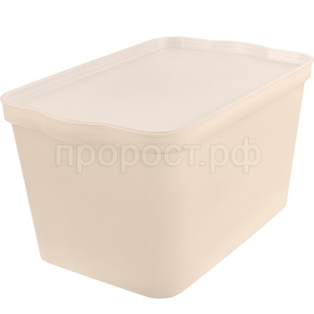 Ящик д/хранения 24л Keeplex Happy с крышкой топлёное молоко LA5127 /5шт/ПР Ящик д/хранения 24л Keeplex Happy с крышкой топлёное молоко LA5127 /5шт/ПР