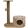 Когтеточка домик с полкой на основании круглая мех джут беж с игрушкой 37*68*80см/DONBARON Когтеточка домик с полкой на основании круглая мех джут беж с игрушкой 37*68*80см/DONBARON