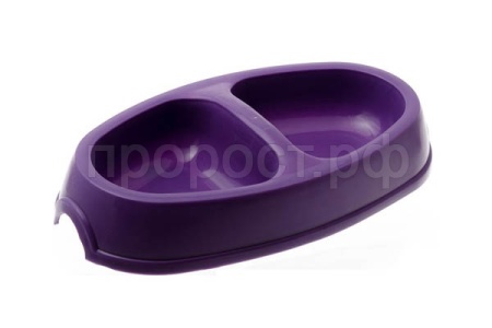 Миска двойная пластик д/кошек 2*0,2л фиолетовая Миска двойная пластик д/кошек 2*0,2л фиолетовая