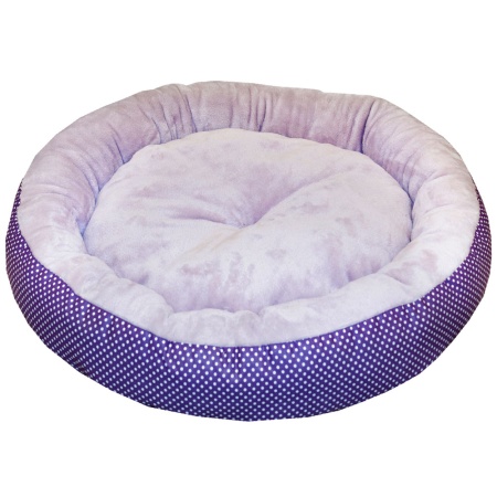 Лежанка ватрушка плюш фиолетовый горох 70*17см/DONBARON Лежанка ватрушка плюш фиолетовый горох 70*17см/DONBARON
