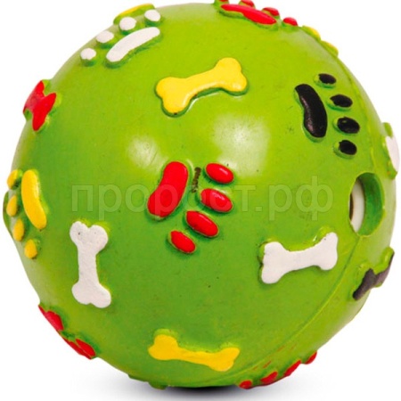 Игрушка с Мяч с лапками и косточками со звуком цельнолитая резина 8,5см/12191096/Триол Игрушка с Мяч с лапками и косточками со звуком цельнолитая резина 8,5см/12191096/Триол