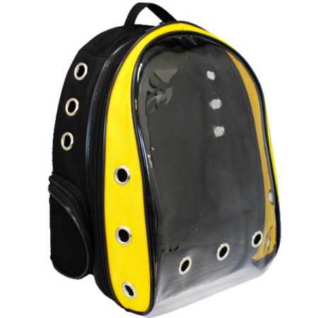 Рюкзак-переноска д/животн.с панор.видом вентил.отверст.21x23x41см черно-желтый/Рп18ж/Евро Рюкзак-переноска д/животн.с панор.видом вентил.отверст.21x23x41см черно-желтый/Рп18ж/Евро