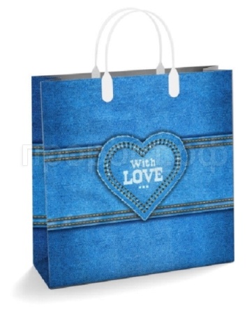 Пакет подарочный 30*30 Деним мягкий пластик  Пакет подарочный 30*30 Деним мягкий пластик