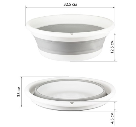 Таз ФЛЕКС 5,5л складной морская волна М2501 /12шт/М-пласт  Таз ФЛЕКС 5,5л складной морская волна М2501 /12шт/М-пласт