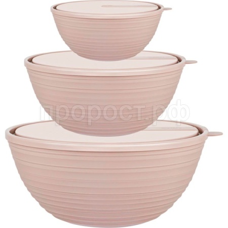 Набор салатников Sugar&Spice (1,2л+2,3л+4,1л) с крышками латте SE4009 /6шт/ПР Набор салатников Sugar&Spice (1,2л+2,3л+4,1л) с крышками латте SE4009 /6шт/ПР