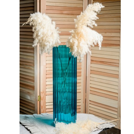 Ваза д/цветов Цилиндр рифленая бирюза стекл. /1905-Н5 /1шт/ДК Ваза д/цветов Цилиндр рифленая бирюза стекл. /1905-Н5 /1шт/ДК