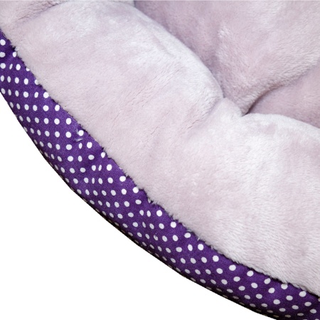 Лежанка ватрушка плюш фиолетовый горох 70*17см/DONBARON Лежанка ватрушка плюш фиолетовый горох 70*17см/DONBARON