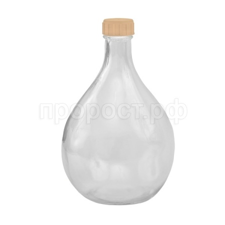 Бутыль 5л "Дамижана" прозрачная с крышкой Бутыль 5л "Дамижана" прозрачная с крышкой