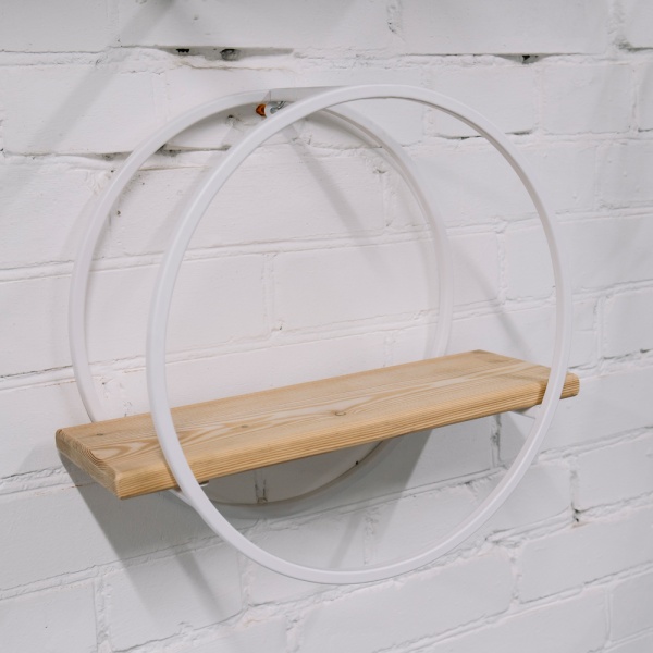 Подставка ЛОФТ настенная КРУГ 51-06 белая 37*17см РЗДИ Подставка ЛОФТ настенная КРУГ 51-06 белая 37*17см РЗДИ