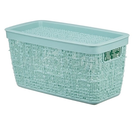 Коробка д/хранения БЯЗЬ 4л морская волна с крышкой 28*14*14см М2325 /12шт/М-пласт  Коробка д/хранения БЯЗЬ 4л морская волна с крышкой 28*14*14см М2325 /12шт/М-пласт