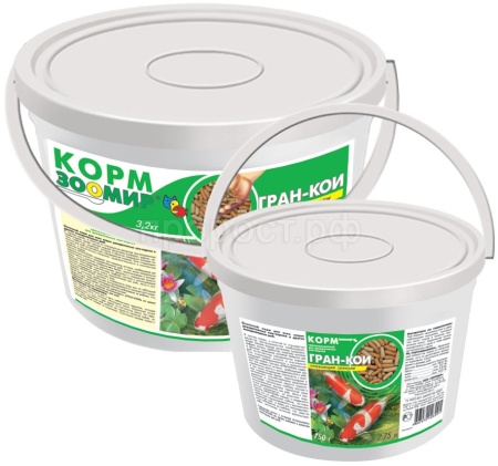 Корм для прудовых рыб ГРАН-КОИ плавающие гранулы 800гр Корм для прудовых рыб ГРАН-КОИ плавающие гранулы 800гр