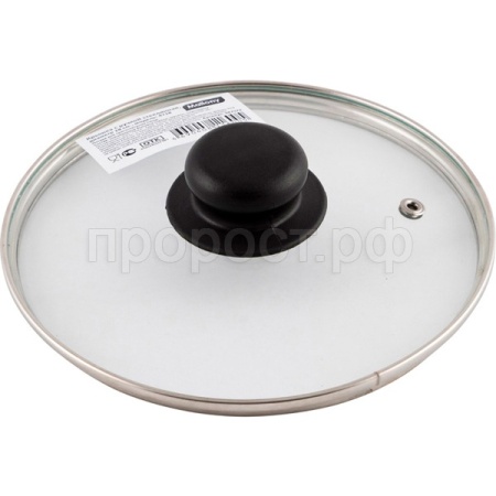 Крышка стеклянная D18см с ручкой метал.обод паровыпуск низ. 987022 /30шт/Mallony Крышка стеклянная D18см с ручкой метал.обод паровыпуск низ. 987022 /30шт/Mallony