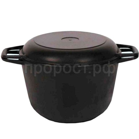 Кастрюля 6л чугунная с крышкой-сковородой  Кастрюля 6л чугунная с крышкой-сковородой