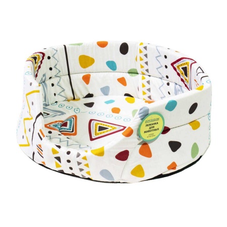 Лежанка овальная стеганая поролоновая хлопок Геометрия МИКС 42*34*18см/DONBARON Лежанка овальная стеганая поролоновая хлопок Геометрия МИКС 42*34*18см/DONBARON