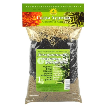 Субстрат Декоративно-лиственные 1л Сады Аурики Субстрат Декоративно-лиственные 1л Сады Аурики
