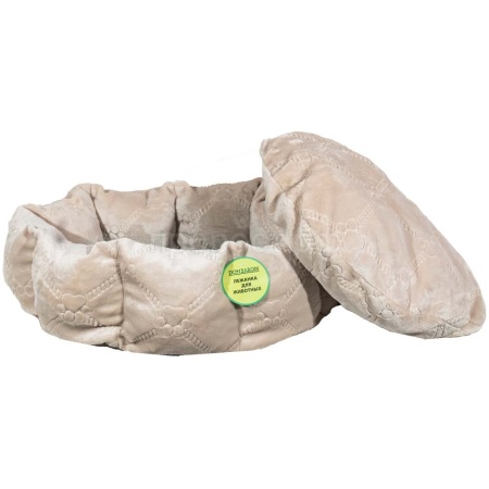 Лежанка круглая с подушкой бежевая 52*20см Лежанка круглая с подушкой бежевая 52*20см