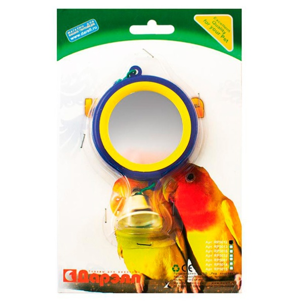 Игрушка д/птиц Zoo-M Зеркало с колокольчиком блистер серый/5012/Дарэлл Игрушка д/птиц Zoo-M Зеркало с колокольчиком блистер серый/5012/Дарэлл