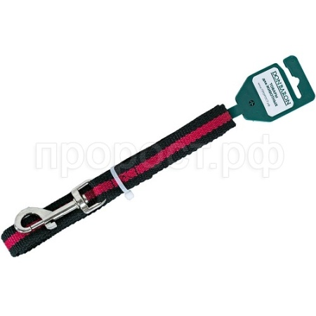 Поводок капрон 20мм*2м черный с красной полосой  DONBARON Поводок капрон 20мм*2м черный с красной полосой  DONBARON