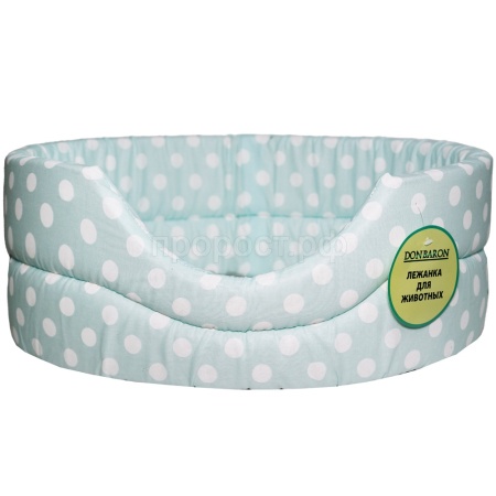 Лежанка овальная стеганая поролоновая хлопок Горох МИКС 42*34*18см/DONBARON Лежанка овальная стеганая поролоновая хлопок Горох МИКС 42*34*18см/DONBARON
