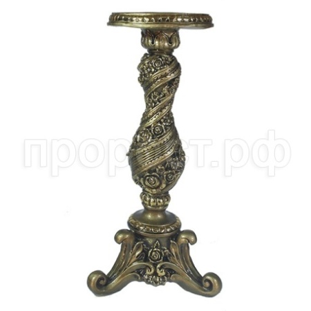 Подсвечник с цветами (золото) L13W13H28см 713038/I010  Подсвечник с цветами (золото) L13W13H28см 713038/I010