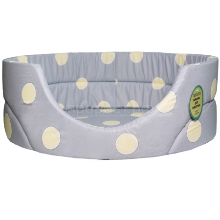 Лежанка овальная стеганая поролоновая хлопок Горох МИКС 52*46*20см/DONBARON Лежанка овальная стеганая поролоновая хлопок Горох МИКС 52*46*20см/DONBARON