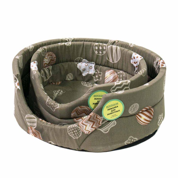 Лежанка овальная стеганая поролоновая хлопок Рождество 52*46*20см/DONBARON Лежанка овальная стеганая поролоновая хлопок Рождество 52*46*20см/DONBARON