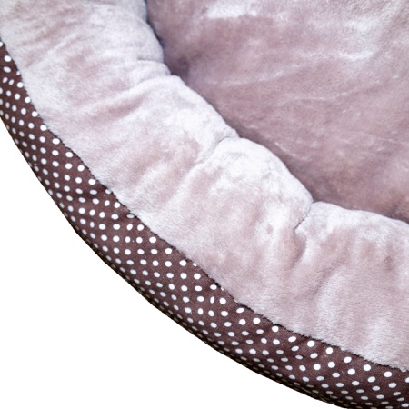 Лежанка ватрушка плюш коричневый горох 70*17см/DONBARON Лежанка ватрушка плюш коричневый горох 70*17см/DONBARON