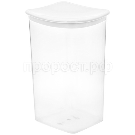 Емкость д/сыпуч. прод. квадратная 1,9л белый М1224 / 15шт/М-пласт   Емкость д/сыпуч. прод. квадратная 1,9л белый М1224 / 15шт/М-пласт