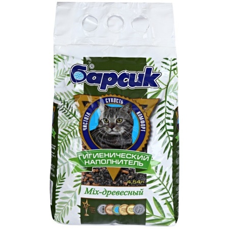 Наполнитель Барсик MIХ Древесный 4,54л  Наполнитель Барсик MIХ Древесный 4,54л
