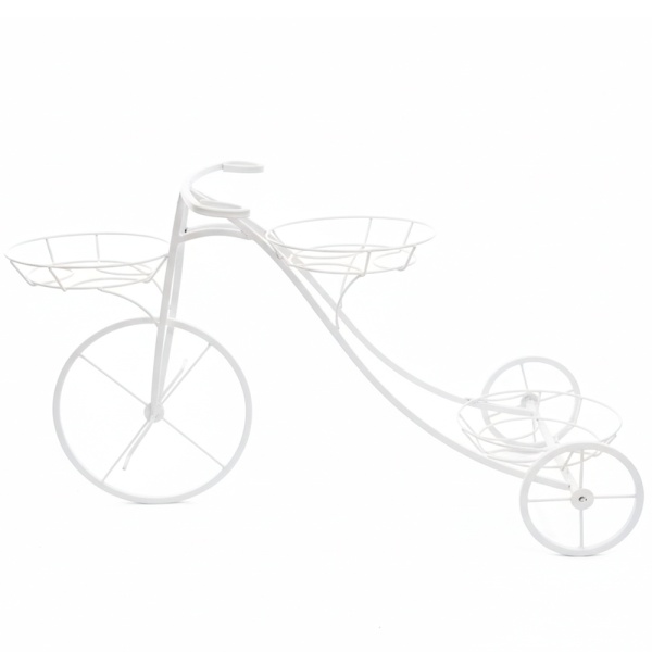 Подставка садовый декор ВЕЛОСИПЕД 3 горшка белый РЗДИ/1шт Подставка садовый декор ВЕЛОСИПЕД 3 горшка белый РЗДИ/1шт