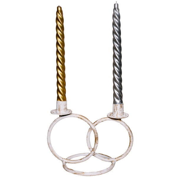 ДЕКОР Подсвечник Кольцо 2 свечи бел золото РЗДИ/1шт ДЕКОР Подсвечник Кольцо 2 свечи бел золото РЗДИ/1шт